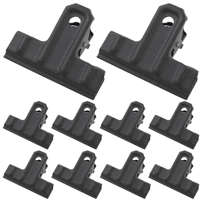 Bivethoi 10 Pcs Metal Bull Clips Thickened  2-1/2 Inch Large Black Hinge Clips  Food Bag Clips Heavy Duty File Clamps Photo Paper Clip Picture Binder Clips for Drawing Board Office Kitchen - Image 4
